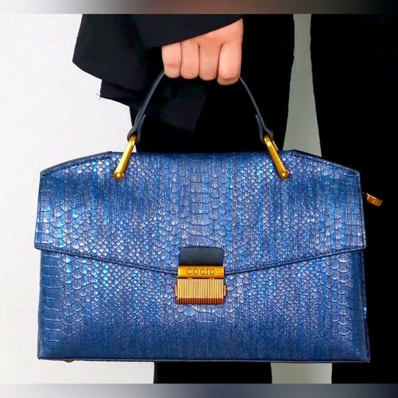 COCIO | Bags | Blue Textured Womens Bag | Poshmark